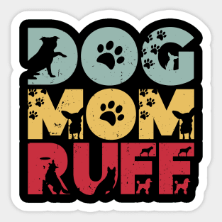 dog mum ruff funny , dog lover vintage valentines funny dog Sticker